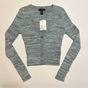 Forever 21 Green Marled Cardigan Sweater Long Sleeve – NWT – Size Small